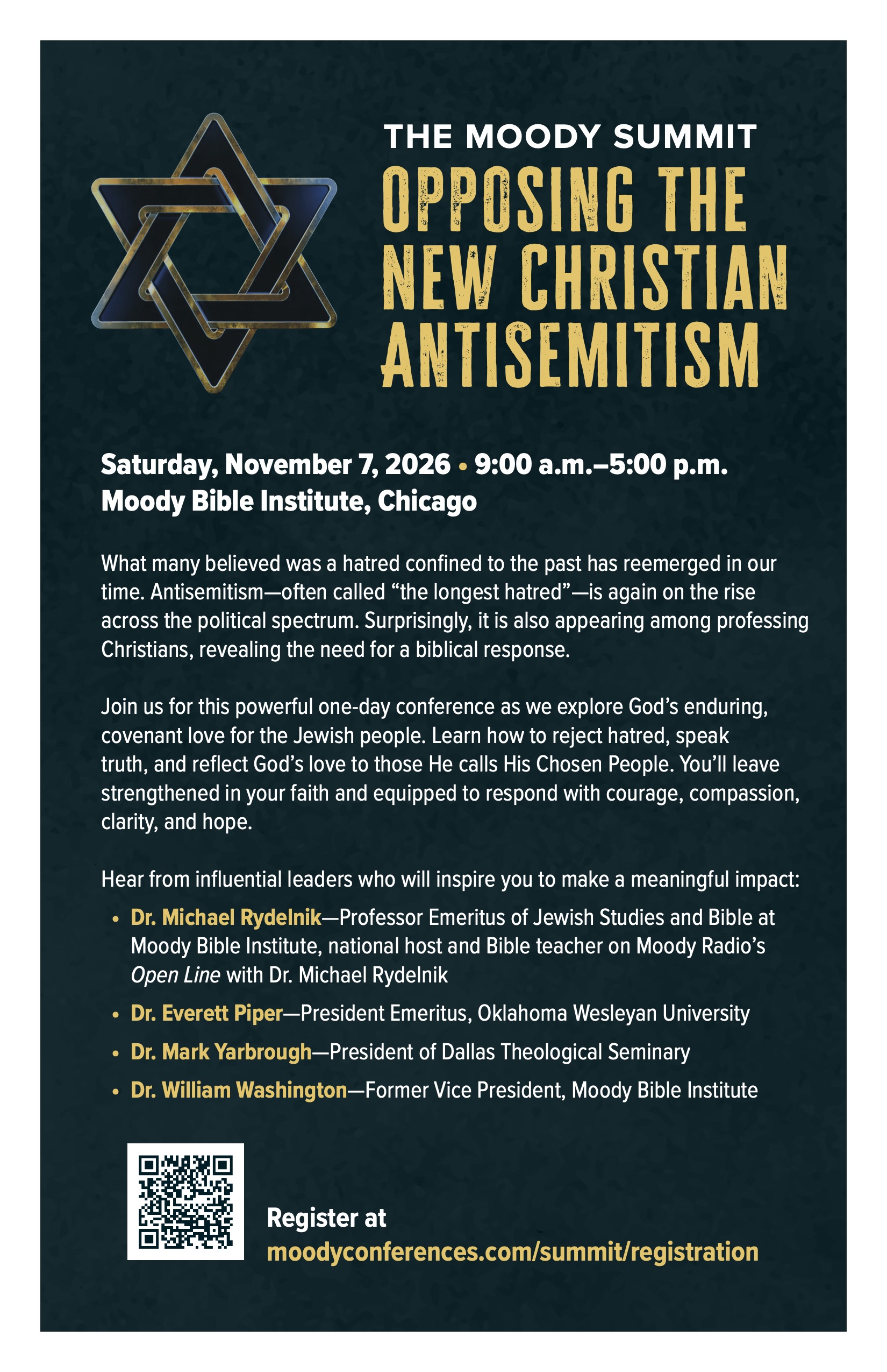 The Moody Summit Opposing the New Christian Antisemitism 2026 Promotional Poster
